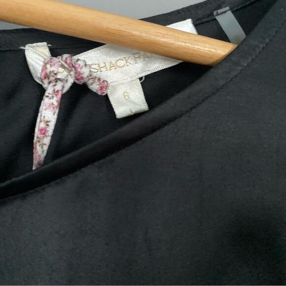 LOVESHACKFANCY Satin Mini Dress Black Dark Whimsigoth Puff Sleeve NWT 6 - Picture 7 of 9